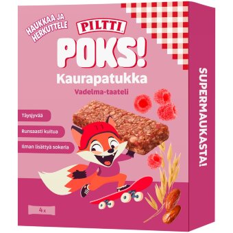 Овсяные батончики PILTTI POKS! (уп 4 шт) 92 гр