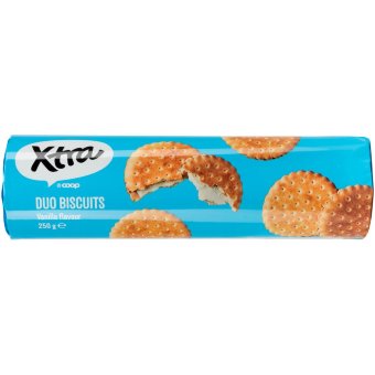 Ванильное печенье с кремовой начинкой Xtra 250 гр Ванильное печенье с кремовой начинкой Xtra 250 гр