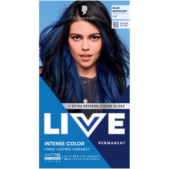 Постоянная краска для волос Schwarzkopf LIVE U67 Blue Mercury Постоянная краска для волос Schwarzkopf LIVE U67 Blue Mercury