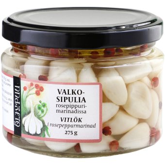 Чеснок Öljypuu в маринаде с розовым перцем 275/160 гр