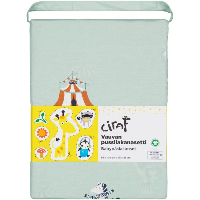 Комплект детского постельного белья Ciraf Sirkus 85x125 см, зеленый
