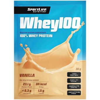 Сывороточный протеин Whey100 SportLife Nutrition ваниль 30 г