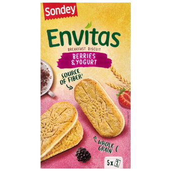 Овсяное печенье Sondey Envitas (ягоды - йогурт), 253 гр Овсяное печенье Sondey Envitas (ягоды - йогурт), 253 гр