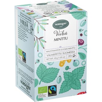 Свежий органический зеленый чай с мятой Nordqvist Viilea minttu 20 шт