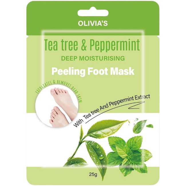 Скрабирующая маска для ног Olivia's с маслом чайного дерева и мятой
