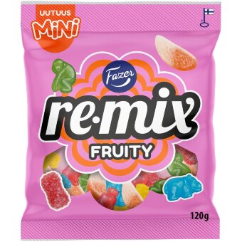 Фруктовые жевательные конфеты Fazer Remix Mini 120 гр Фруктовые жевательные конфеты Fazer Remix Mini 120 гр