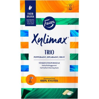 Мятно-фруктовая жевательная резинка Fazer Xylimax TRIO 130 гр Мятно-фруктовая жевательная резинка Fazer Xylimax TRIO 130 гр