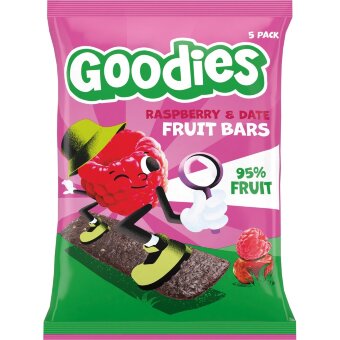 Фруктовые батончики Goodies с малиной и финиками (уп 5 шт) 100 гр