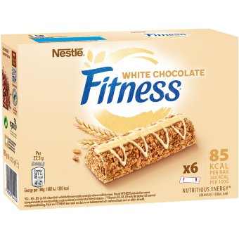 Злаковые батончики Fitness c белым шоколадом (уп 6 шт) 135 гр