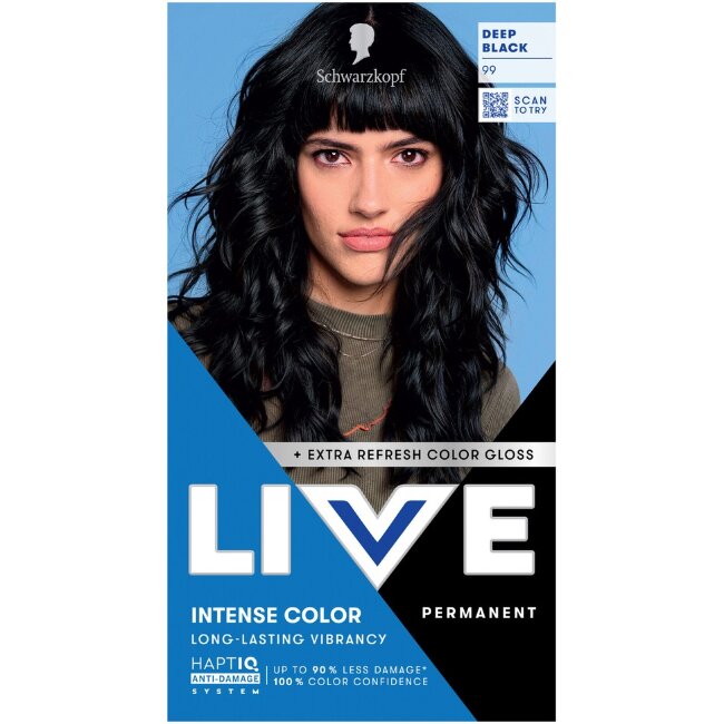 Краска для волос Schwarzkopf LIVE 99 глубокий черный Краска для волос Schwarzkopf LIVE 99 глубокий черный