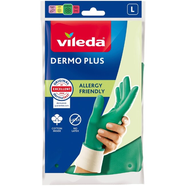 Нитриловые хозяйственные перчатки Vileda Dermo Plus L 1 пара