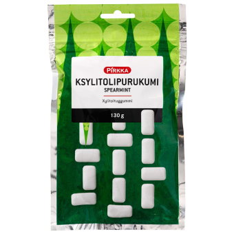 Жевательная резинка с ксилитом и мятой Pirkka 130 гр Жевательная резинка с ксилитом и мятой Pirkka 130 гр