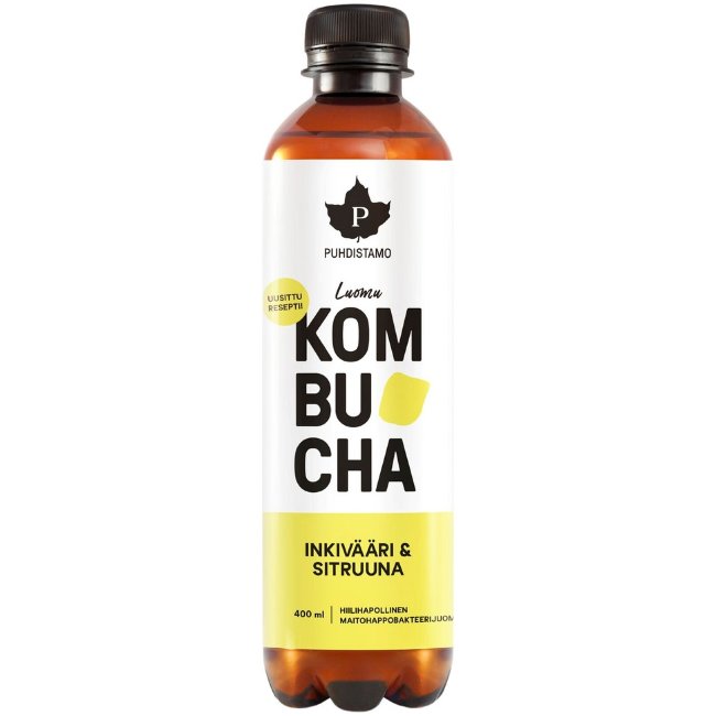 Кисло-сладкий напиток Kombucha Puhdistamo с имбирём и лимоном 400 мл