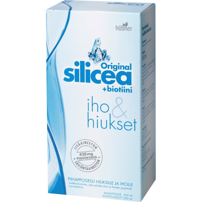 Натуральная кремниевая кислота с биотином Silicea Original+biotiini для волос и кожи Hubner 500 мл