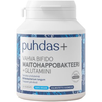 Пробиотик Puhdas+ Vahva Bifido с бифидобактериями и глутамином 60 веганских капсул