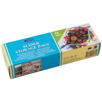 Пакеты для хранения Smile с бегунком 1 л, 20,3 x 17,7 см, 15 шт