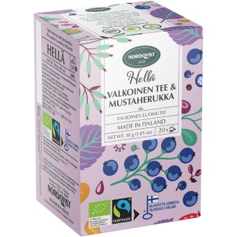 Мягкий органический белый чай с черной смородиной Nordqvist Hella valkoinen 20 шт