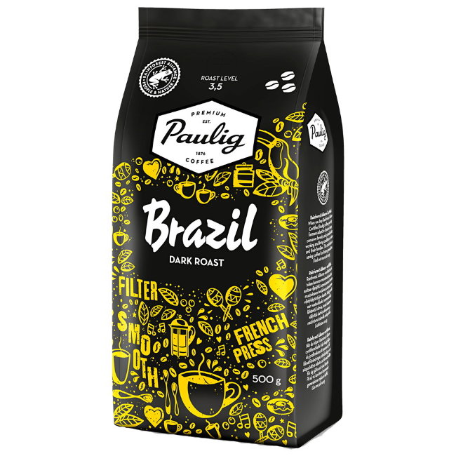 Кофе зерновой Brazil Mork 500 гр Paulig