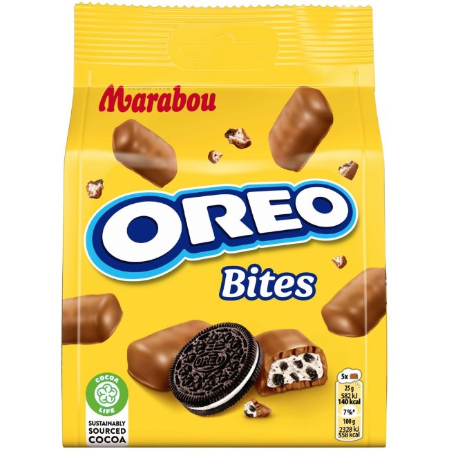 Конфеты с кремом и печеньем в молочном шоколаде Marabou Oreo Bites 140 гр