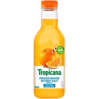 Прессованный апельсиновый сок Tropicana без мякоти 0,9 л Прессованный апельсиновый сок Tropicana без мякоти 0,9 л