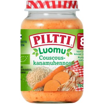 Детское питание Piltti Luomu кускус с курицей 190 гр