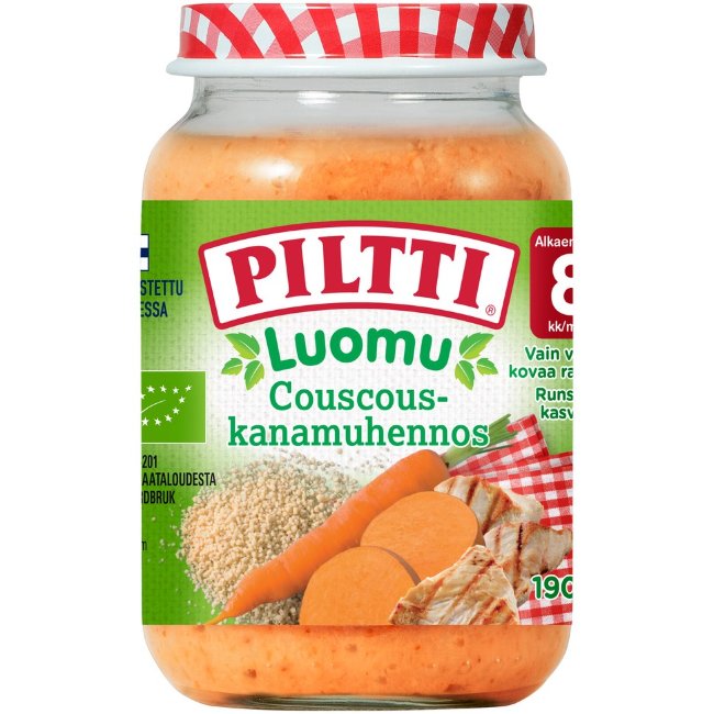 Детское питание Piltti Luomu кускус с курицей 190 гр Детское питание Piltti Luomu кускус с курицей 190 гр