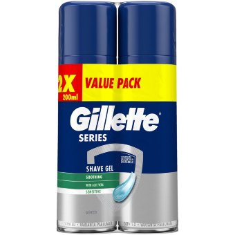 Гель для бритья Gillette 2x200 мл Sensitive Series Гель для бритья Gillette 2x200 мл Sensitive Series