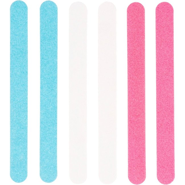 Пилка для ногтей Ibero с двух сторон с наждачной бумагой, цвет, 6 шт Пилка для ногтей Ibero с двух сторон с наждачной бумагой, цвет, 6 шт