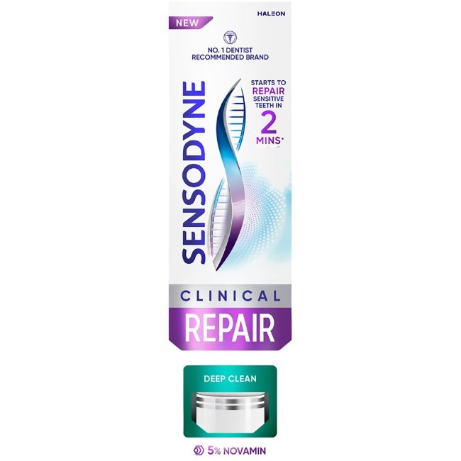Фторсодержащая зубная паста Sensodyne Clinical Repair Deep Clean 75 мл Фторсодержащая зубная паста Sensodyne Clinical Repair Deep Clean 75 мл