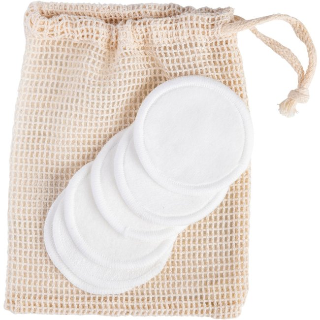 Многоразовые ватные диски Cailap, 6 шт в мешочке для хранения Многоразовые ватные диски Cailap, 6 шт в мешочке для хранения