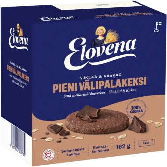 Печенье для перекуса Elovena Pieni шоколад и какао 100% овес 9x18 гр 