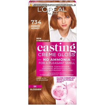 Полуперманентная краска для волос L'Oréal Paris Casting Crème Gloss 734 Amber Honey для нормальных волос 1 шт Полуперманентная краска для волос L'Oréal Paris Casting Crème Gloss 734 Amber Honey для нормальных волос 1 шт