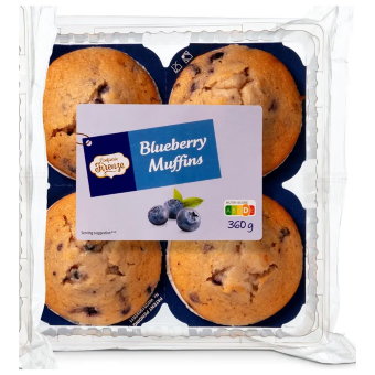 Маффины с черникой Firenze 4 шт, 360 гр Маффины с черникой Firenze 4 шт, 360 гр