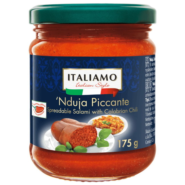 Острая колбасная паста ITALIAMO Nduja Piccante 175/380 гр