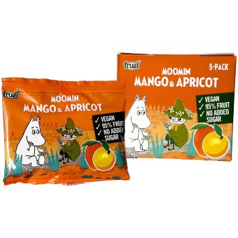 Фруктовая закуска для детей Moomin Frugi манго и абрикос (уп 5 шт) 100 гр
