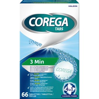 Таблетки для чистки зубных протезов Corega 3минуты 66шт. Таблетки для чистки зубных протезов Corega 3минуты 66шт.