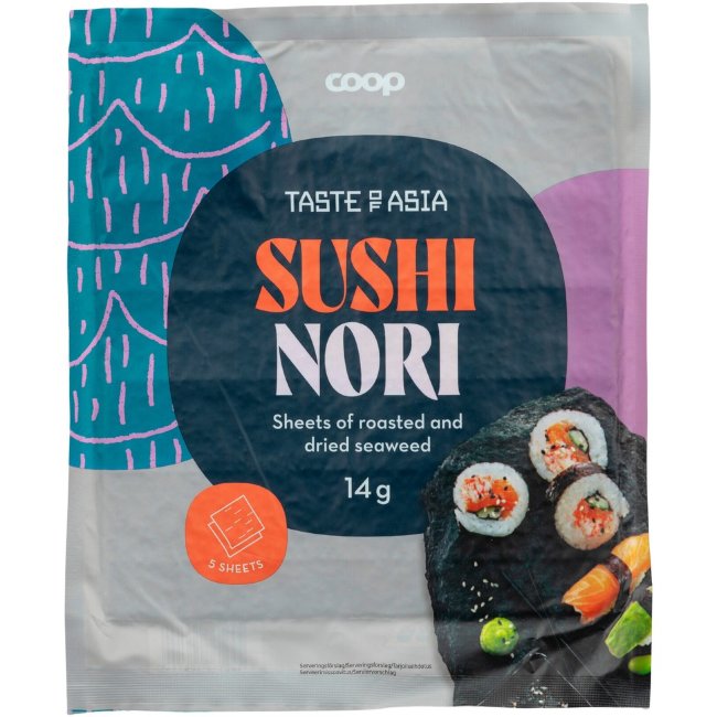 Обжаренные и сушеные водоросли Coop Taste of Asia 14 гр