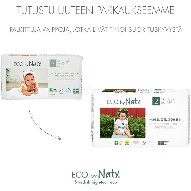 Подгузники Nature Baby Care Naty Mini 2 с липкой лентой 33 шт/уп Подгузники Nature Baby Care Naty Mini 2 с липкой лентой 33 шт/уп