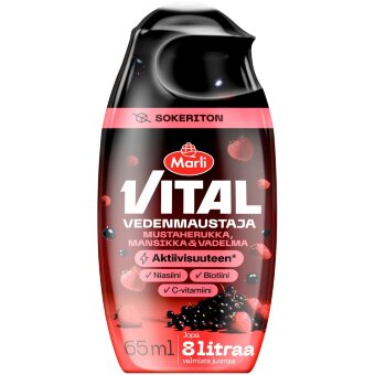 Ароматизатор воды Marli Vital без сахара черная смородина, клубника и малина 65 мл