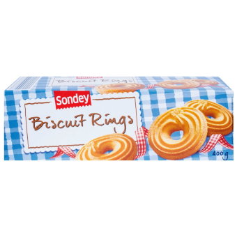 Печенье бисквитные кольца Sondey Biscuit Rings, 400 гр Печенье бисквитные кольца Sondey Biscuit Rings, 400 гр