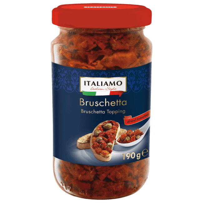 Брускетта ITALIAMO с вялеными томатами 190/400 гр Брускетта ITALIAMO с вялеными томатами 190/400 гр