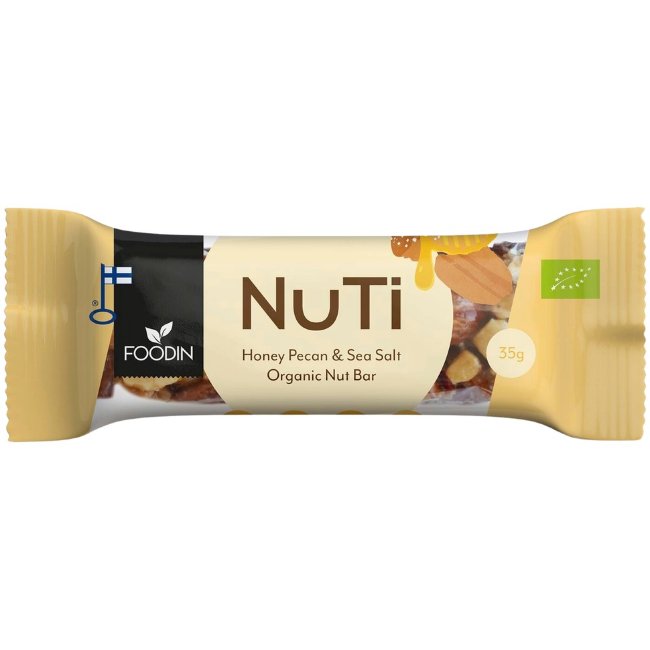 Ореховый батончик Foodin NUTI, мед, пекан и морская соль, органический, 35 гр