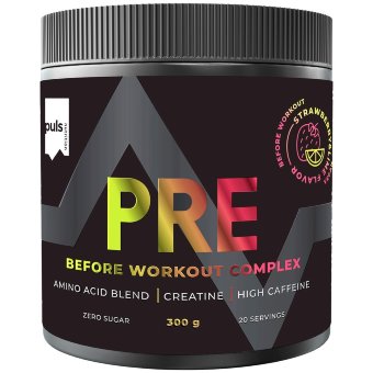 Предтренировочный напиток PULS со вкусом клубники и лайма 300 гр