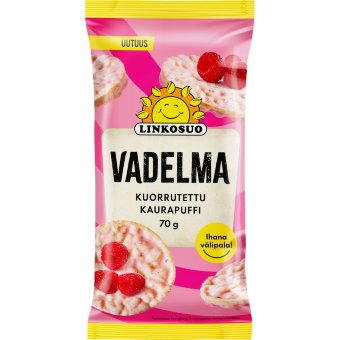 Овсяные кукурузные галеты в малиновой глазури Linkosuo 70 гр Овсяные кукурузные галеты в малиновой глазури Linkosuo 70 гр