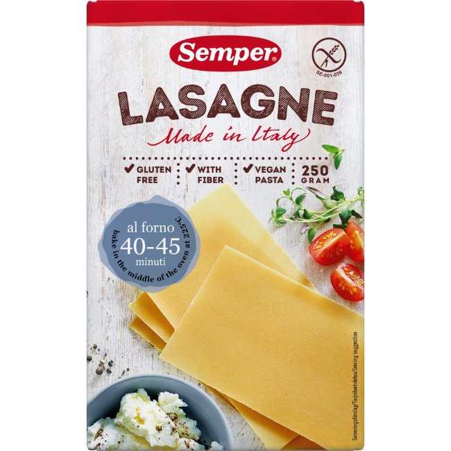 Листы для лазаньи Semper Lasagne 250 гр