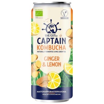 Напиток комбуча The Gutsy Captain с имбирем и лимоном LUOMU 250 мл