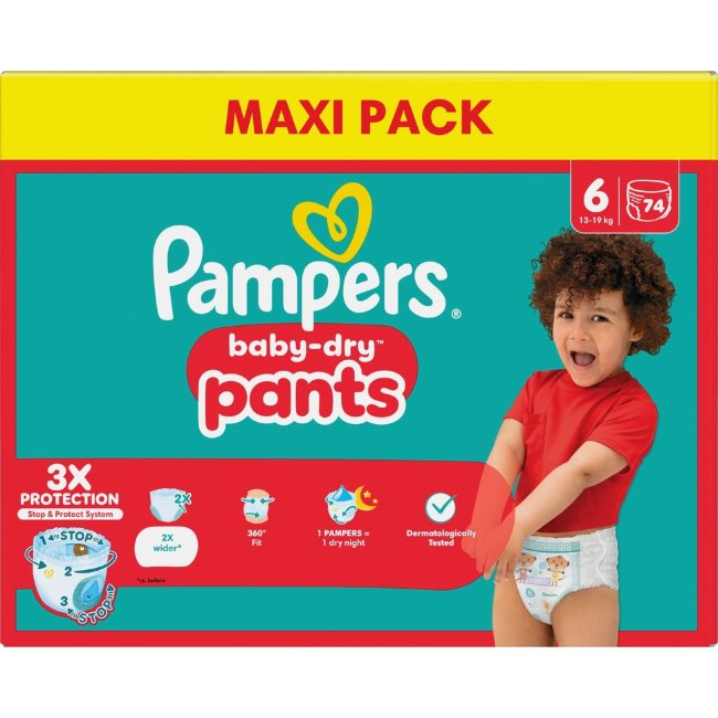 Подгузники-трусики Pampers BabyDry S6 13-19 кг 74 шт Подгузники-трусики Pampers BabyDry S6 13-19 кг 74 шт