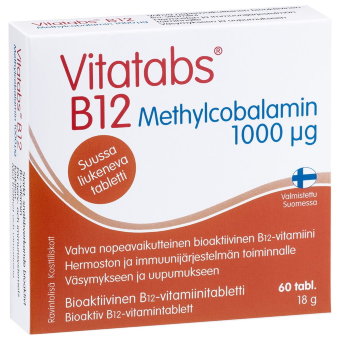 Витамины Vitatabs B 12 метилкобаламин 1000 мкг 60 таблеток Hankintatukku