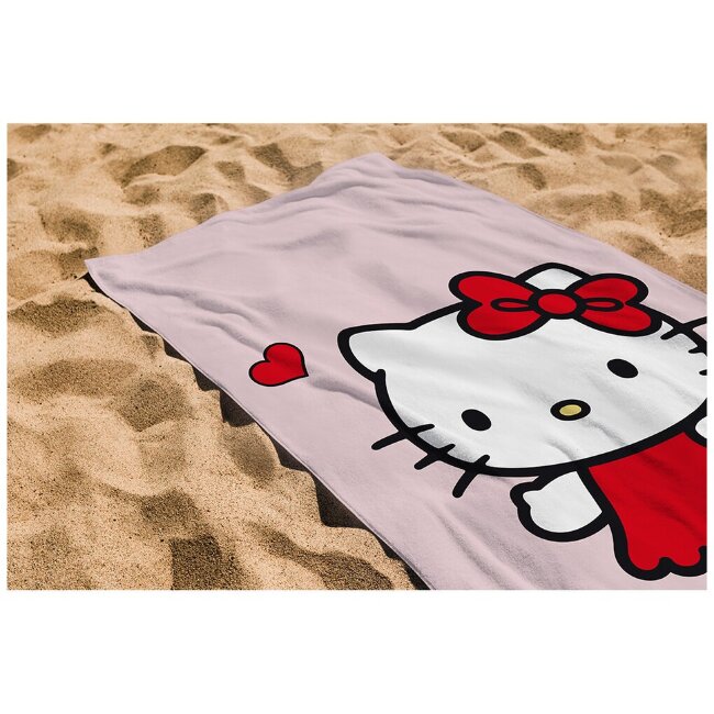 Детское банное полотенце Hello Kitty 70x140 см розовое Детское банное полотенце Hello Kitty 70x140 см розовое