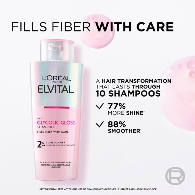 Шампунь L'Oréal Paris Elvital Glycolic Gloss для тусклых волос 200 мл